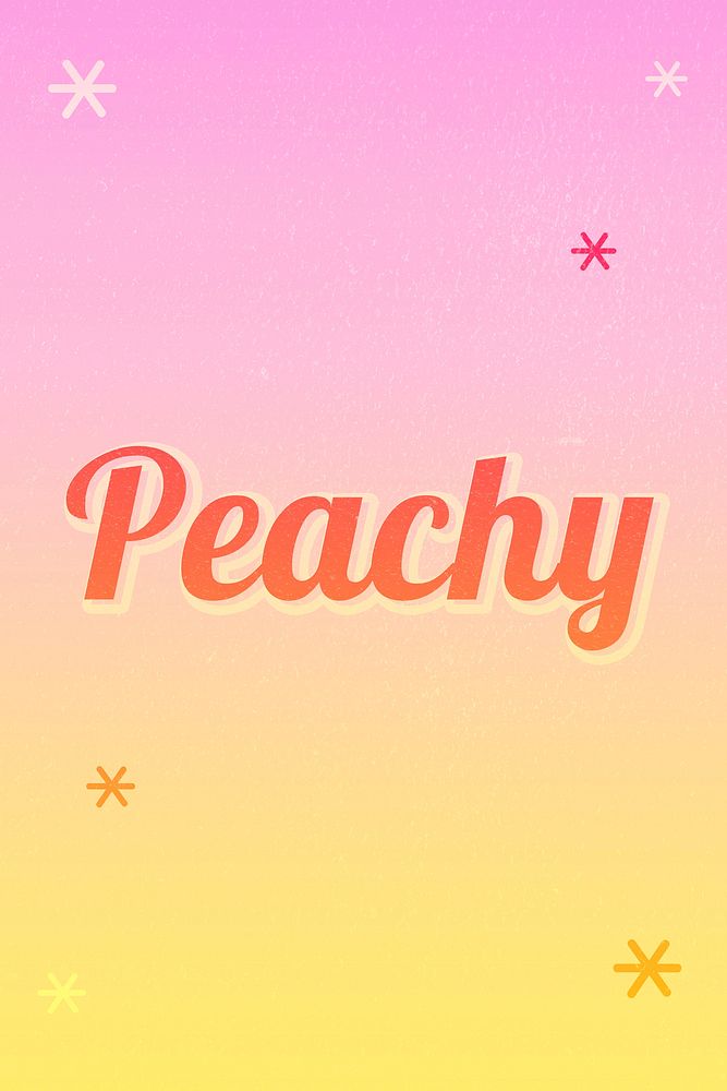 Peachy word colorful star patterned typography