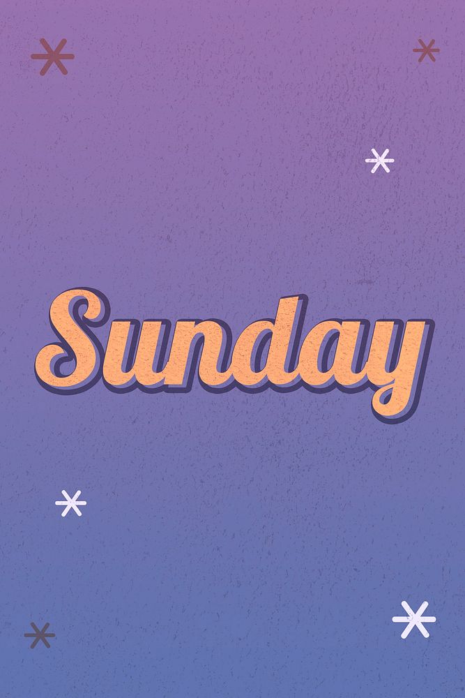 Sunday text magical star feminine typography