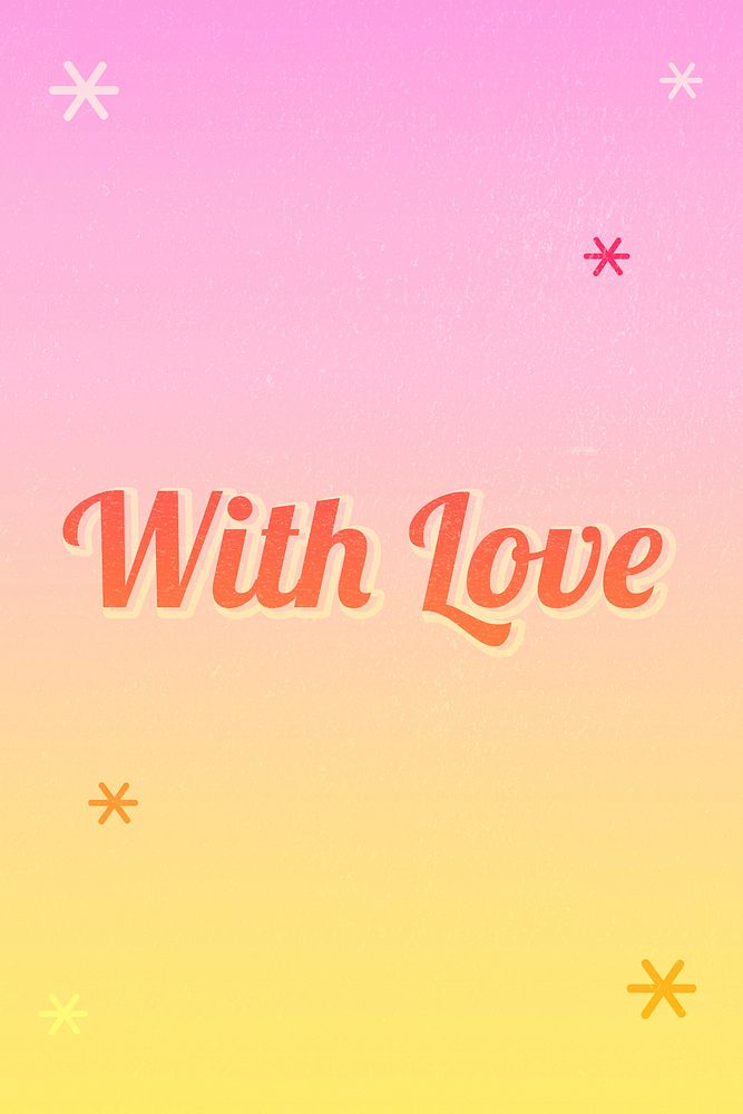 With love text magical star feminine typography