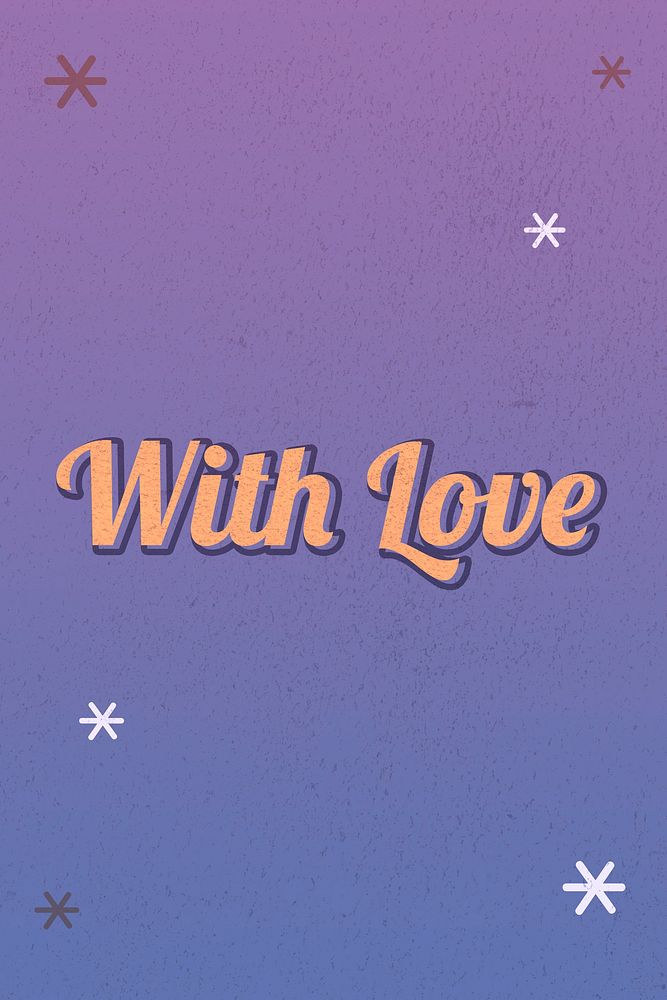 With love text magical star feminine typography