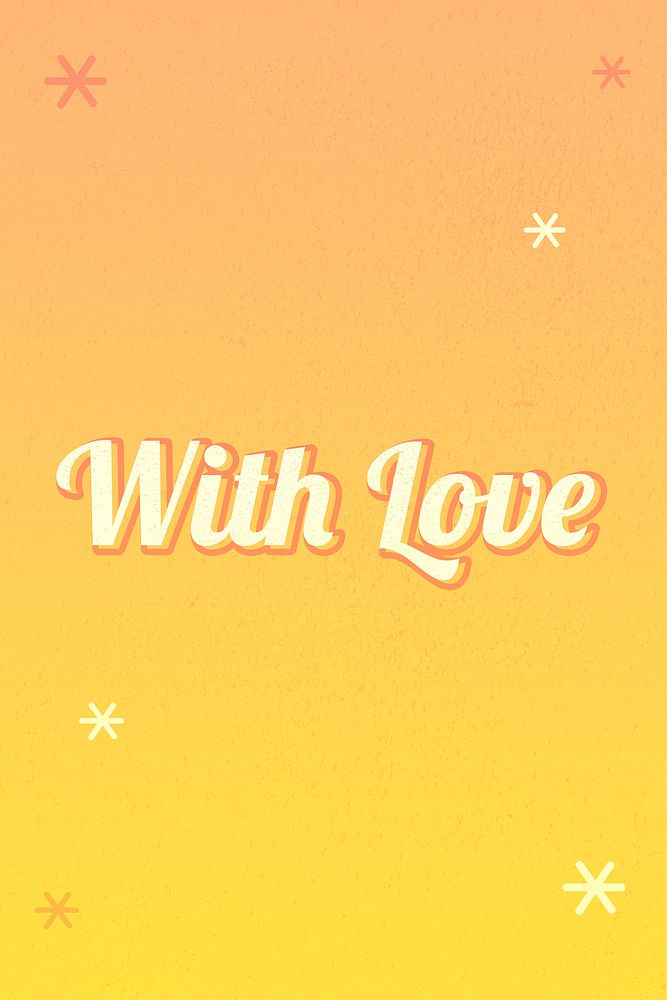 With love word colorful star patterned typography