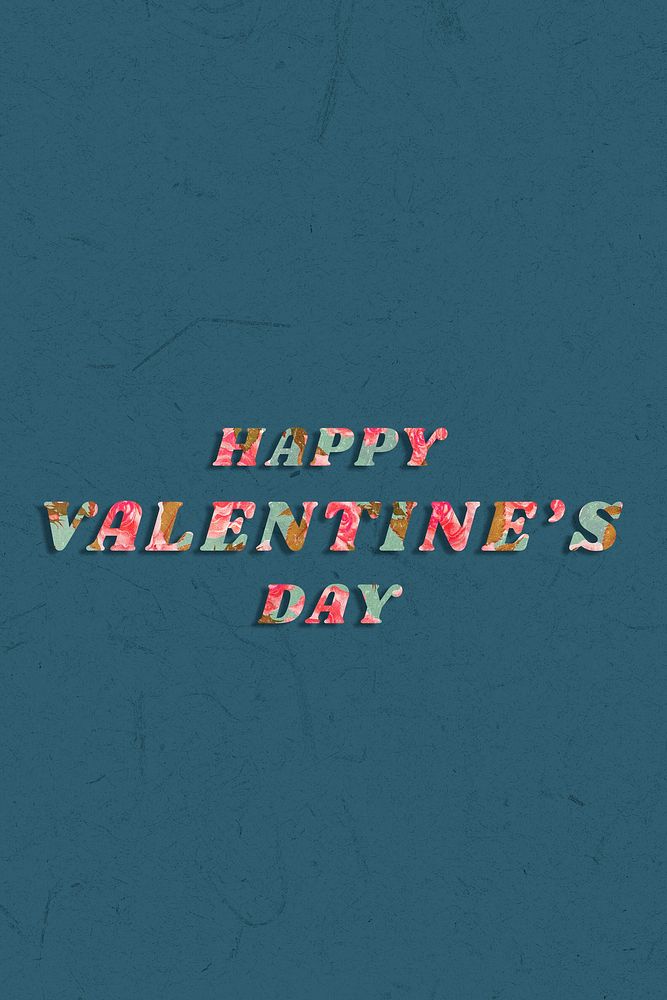 Colorful happy Valentine's day message vintage font