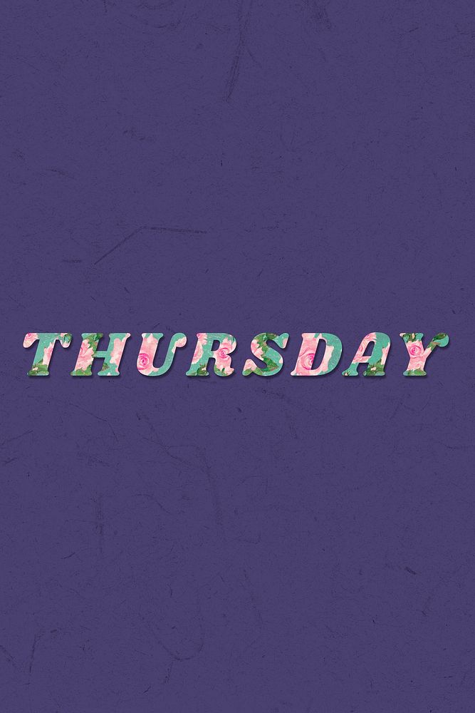 Thursday floral pattern font typography
