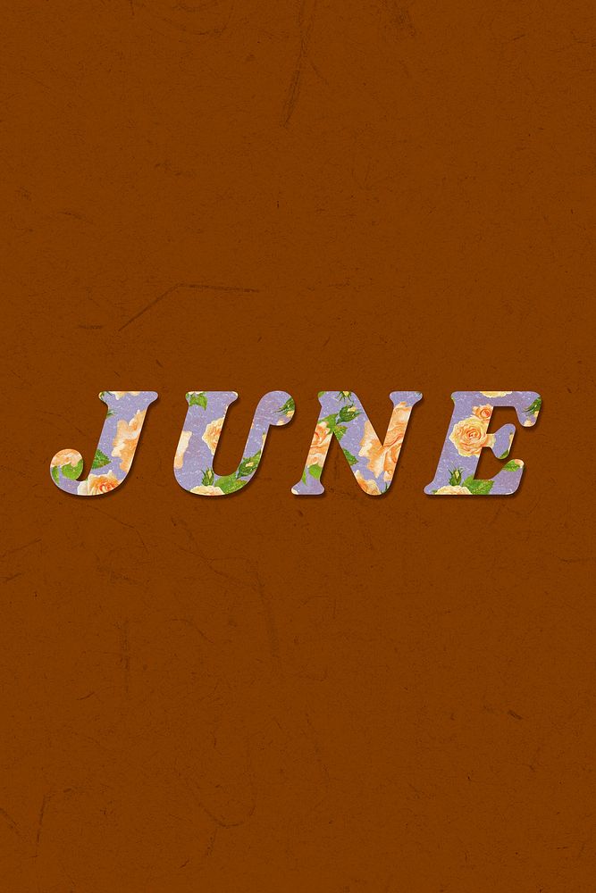Floral June retro pattern typography