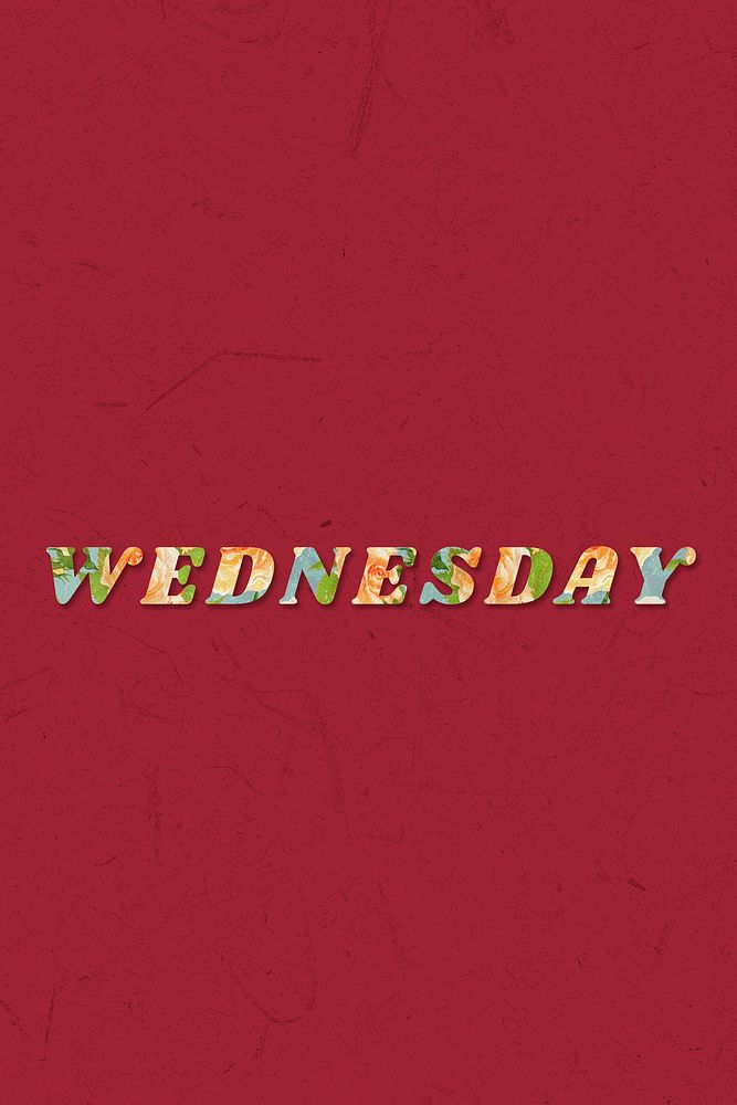 Wednesday day bold floral pattern font