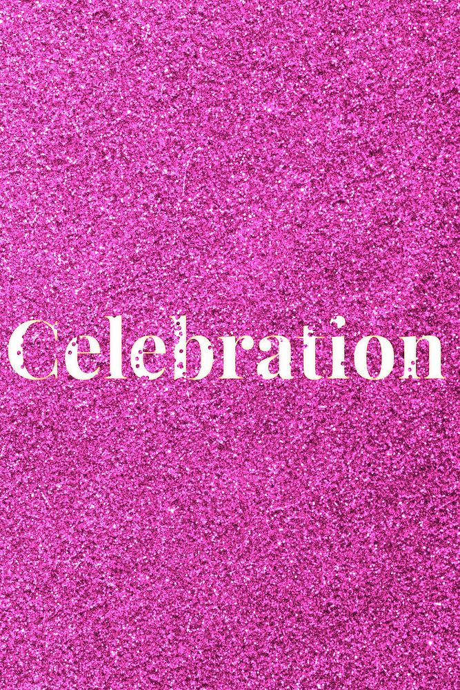 Celebration sparkle text pink glitter font lettering