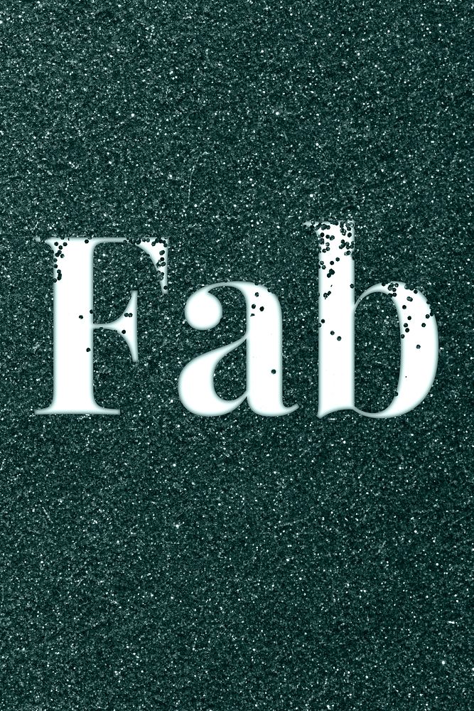 Fab sparkle word dark green glitter lettering
