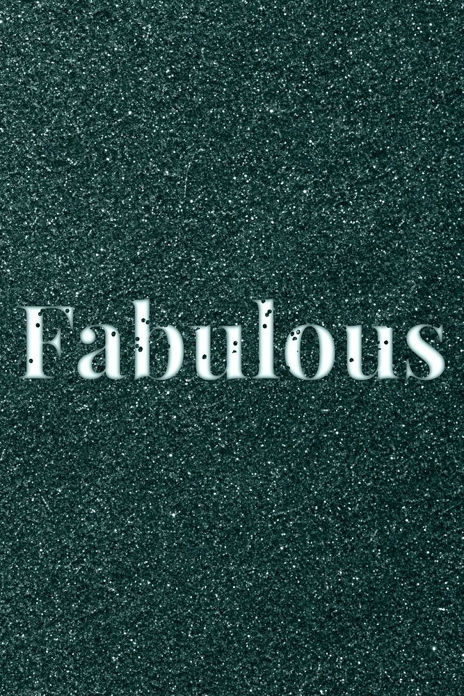 Fabulous sparkle word dark green glitter lettering