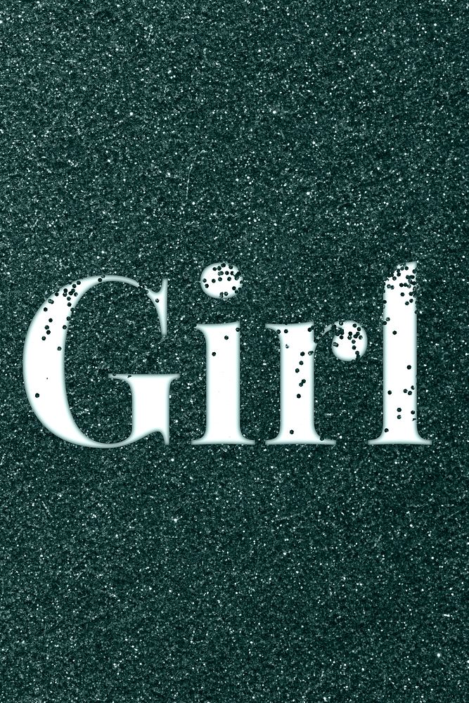Sparkle girl glitter word art typography