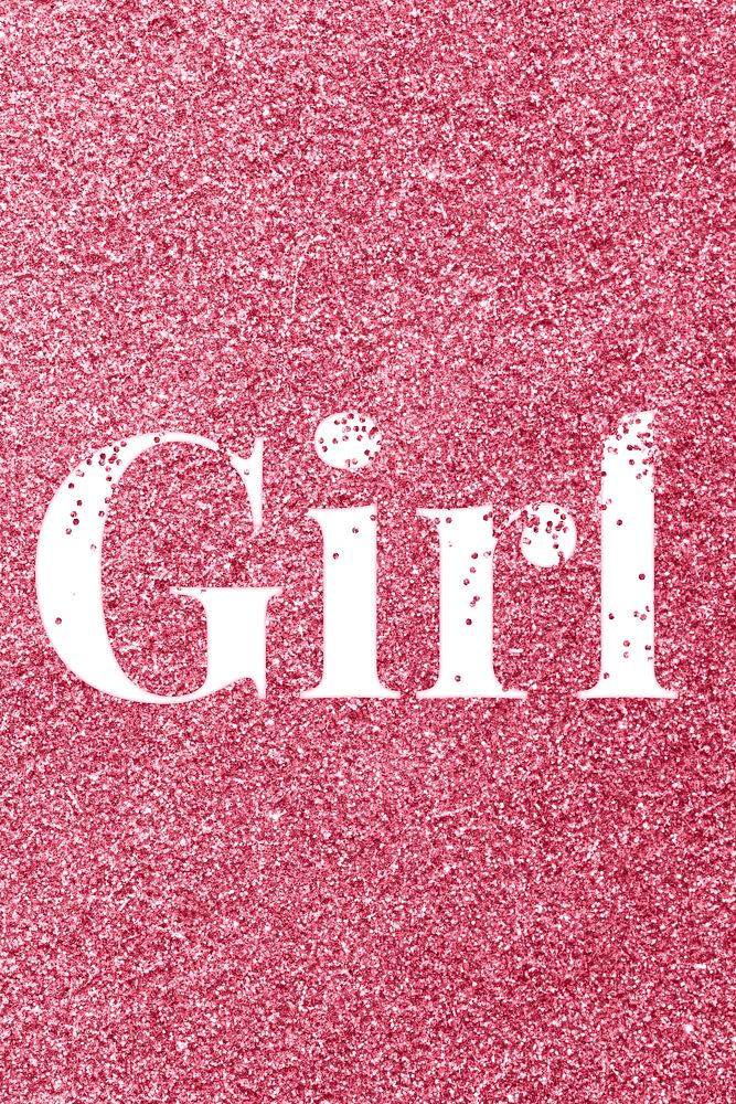Girl sparkle text rose glitter font lettering