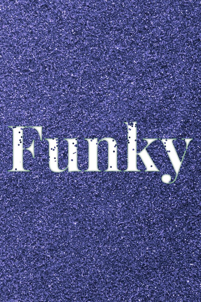 Glitter word funky dark blue sparkle font lettering