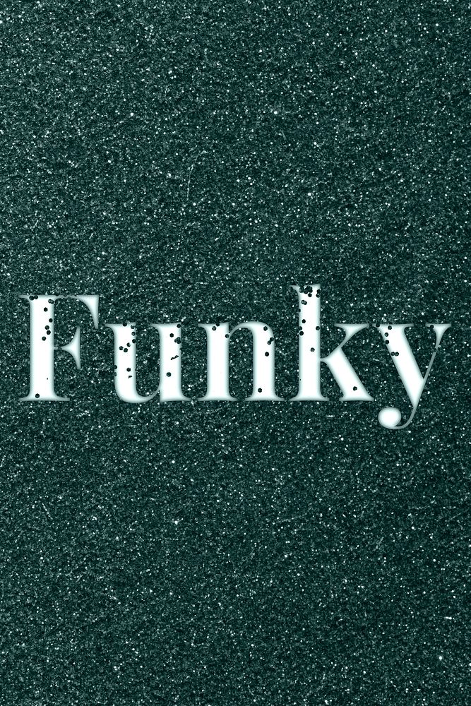 Dark green glitter funky word art typography festive effect