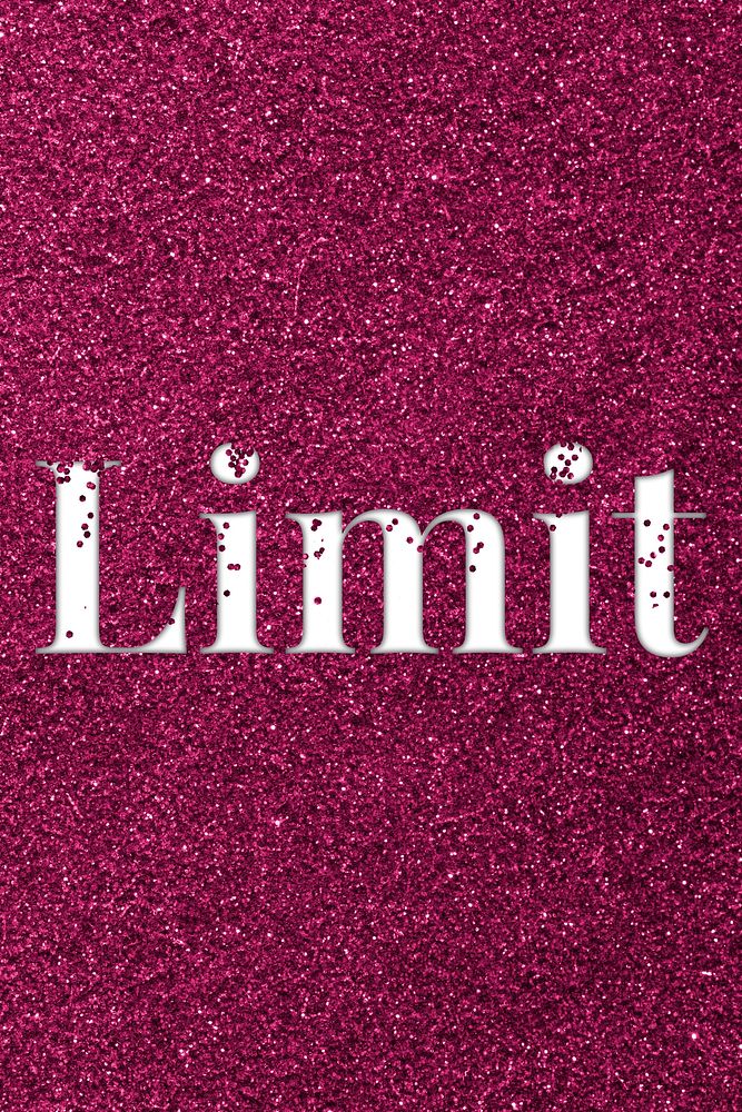 Limit sparkle word ruby glitter lettering