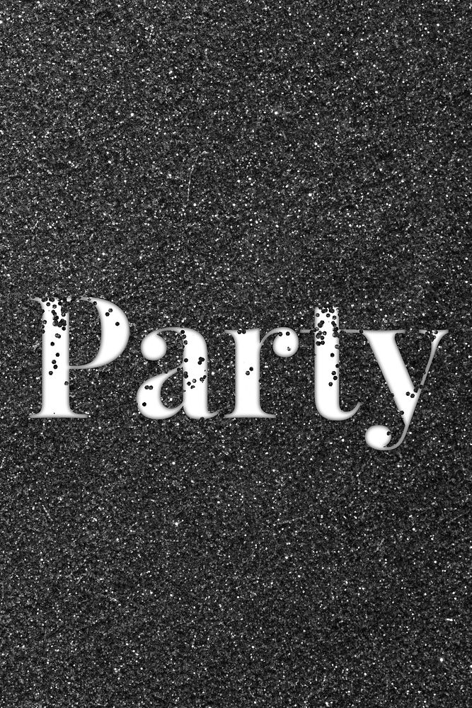 Party sparkle text black glitter font lettering
