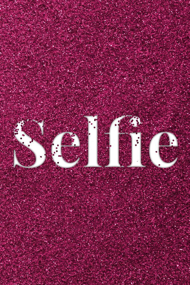 Glitter word selfie ruby sparkle font lettering