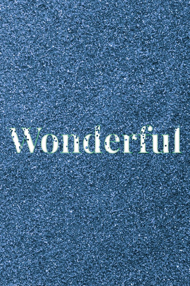 Sparkle wonderful glitter word art typography