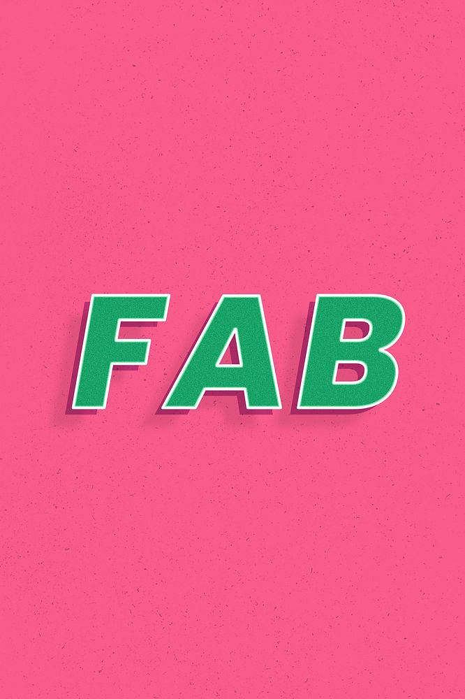 Fab word 3d italic font retro lettering