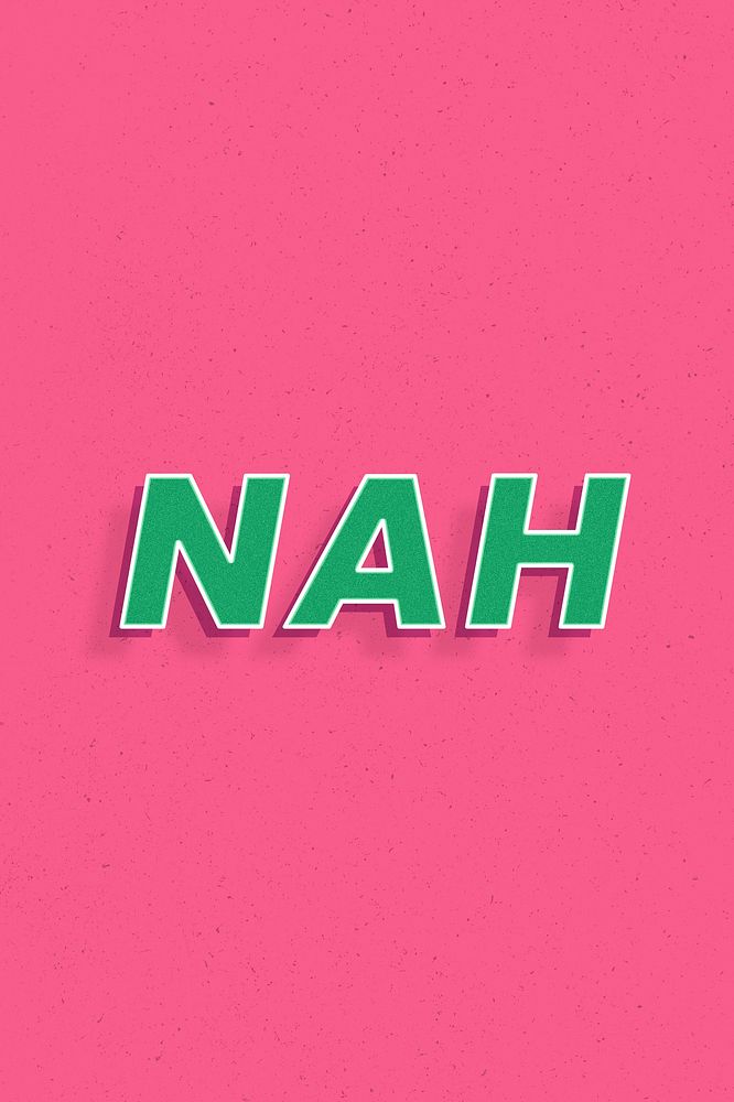 Nah lettering retro 3d effect typography