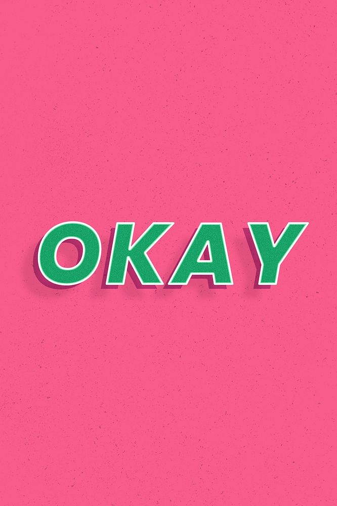Okay text retro 3d effect typography lettering