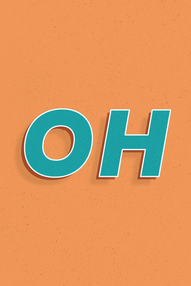 Oh word retro 3d effect typography lettering