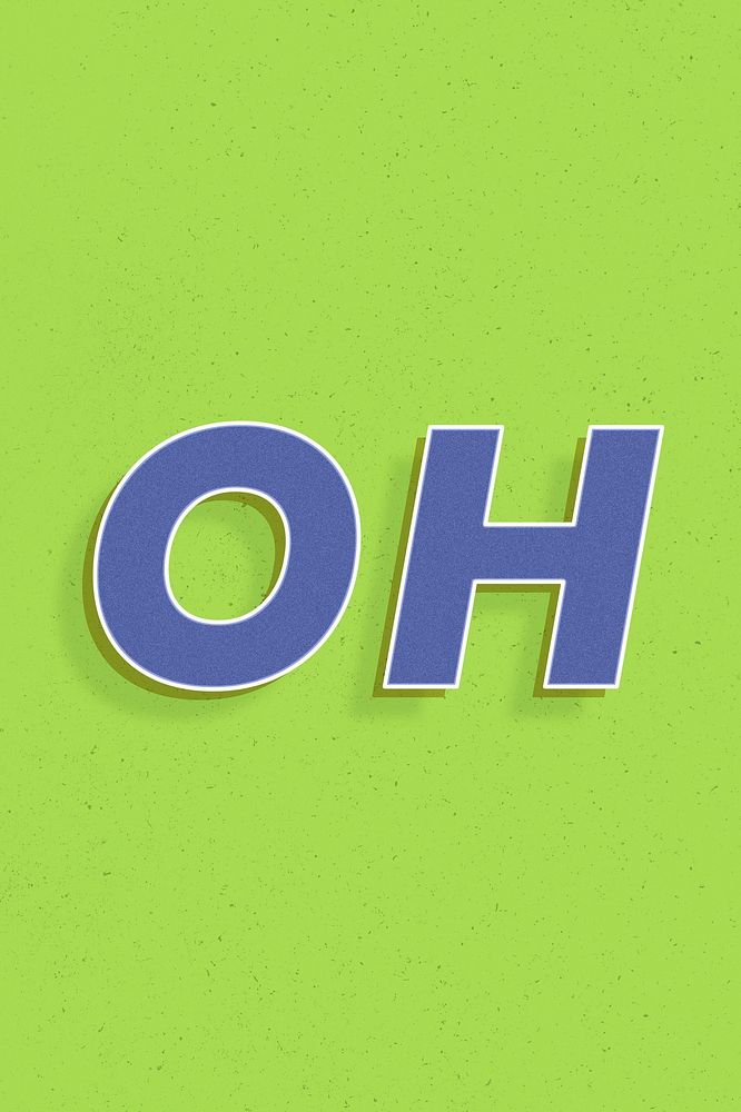 Oh text retro 3d effect typography lettering