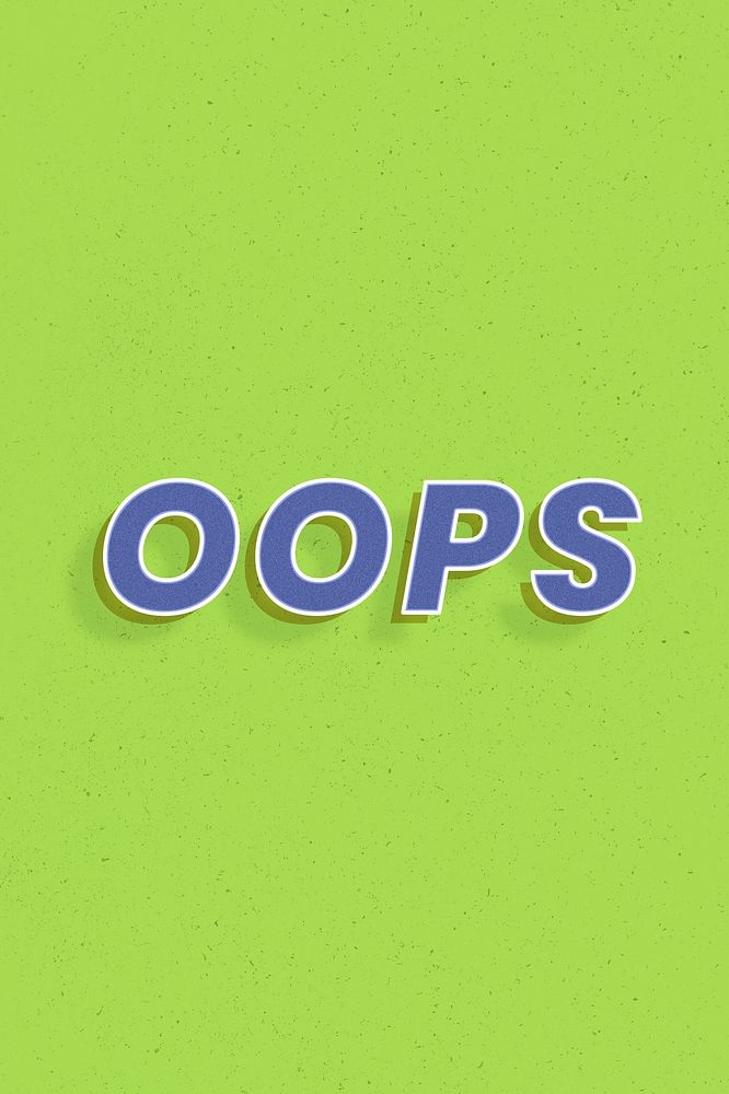 Oops word 3d italic font retro lettering