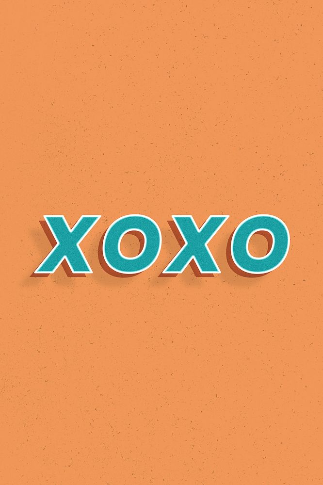 XOXO retro shadow typography 3d effect