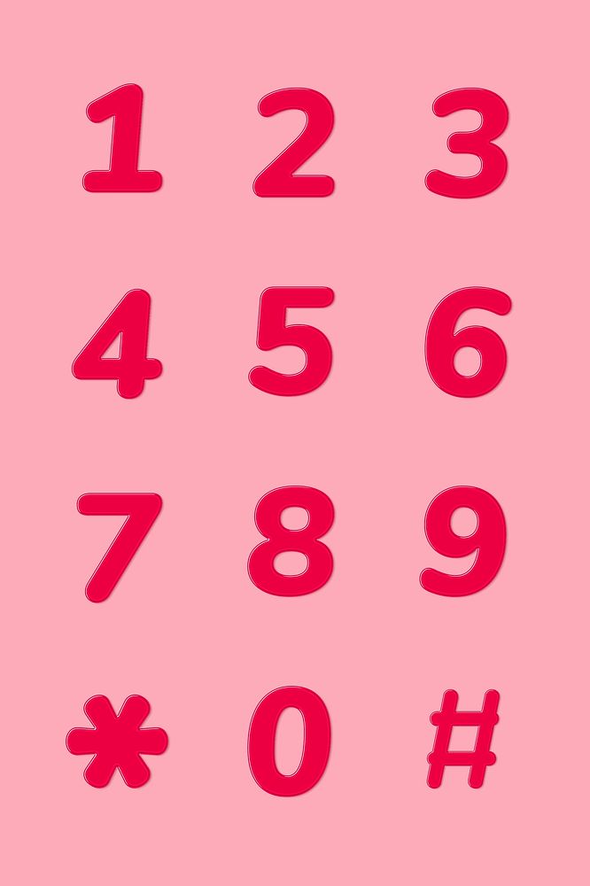 Jelly psd bold embossed number sign set