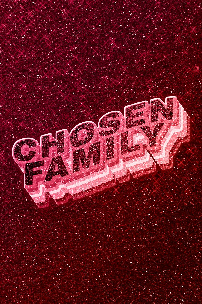 Chosen family word 3d effect typeface glowing font