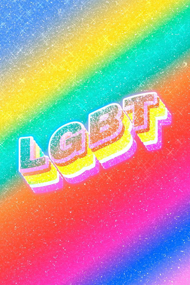 LGBT text 3d vintage word art glitter texture