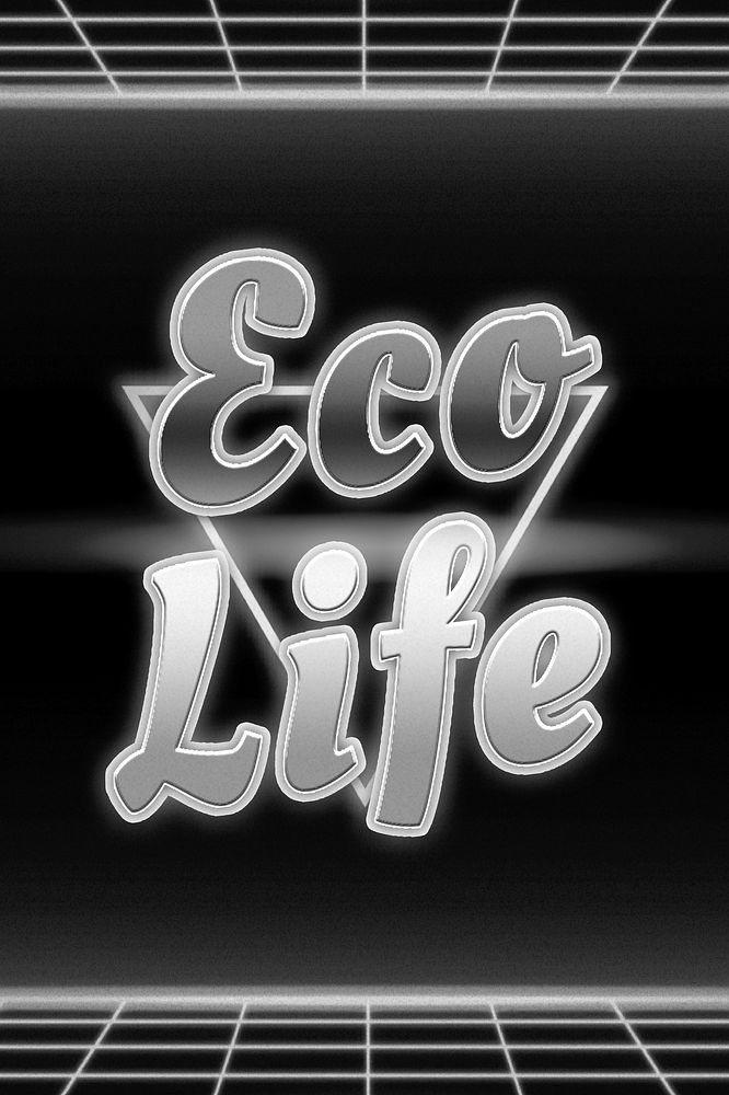 Neon grid eco life typography