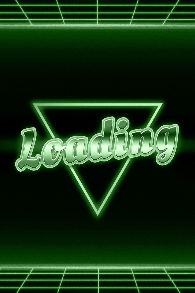 Neon grid loading word typography