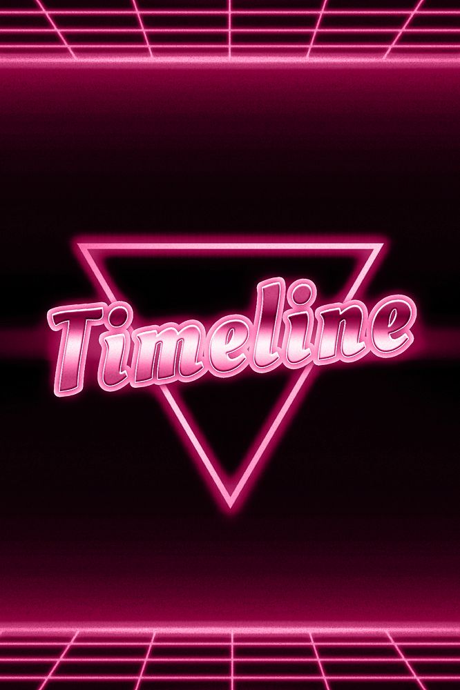 Monochrome futuristic timeline text neon typography