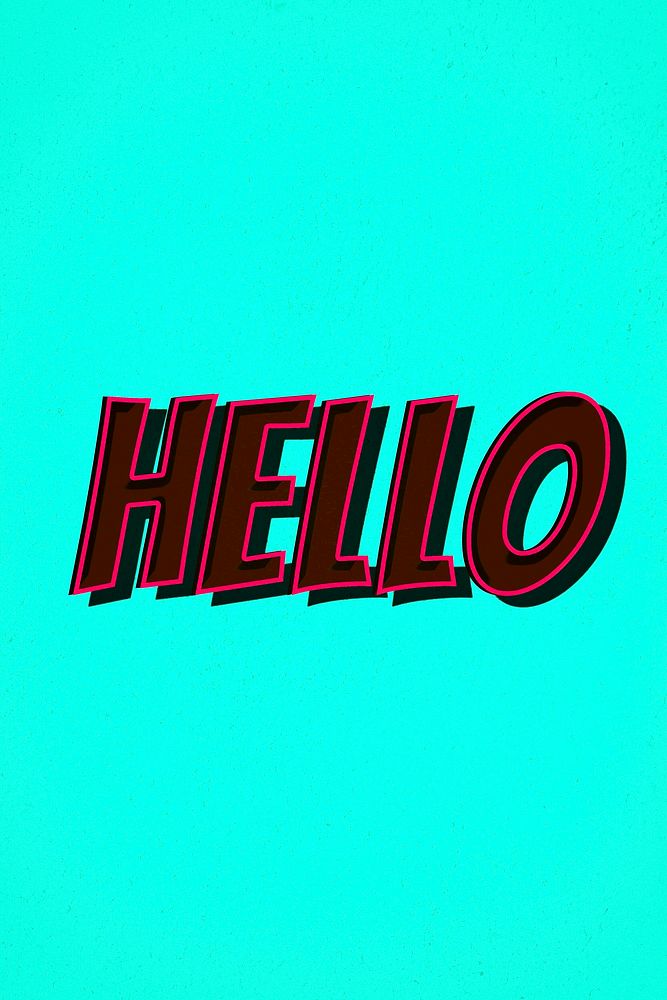 Hello word retro font style illustration