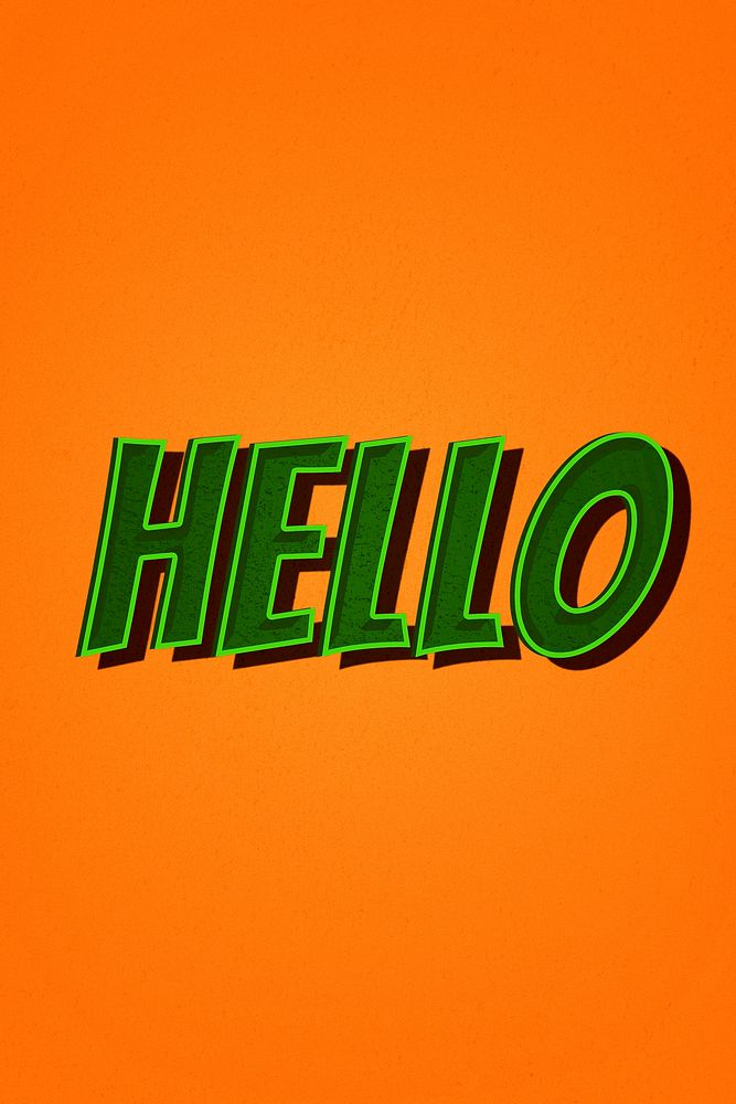 Hello word retro style typography illustration