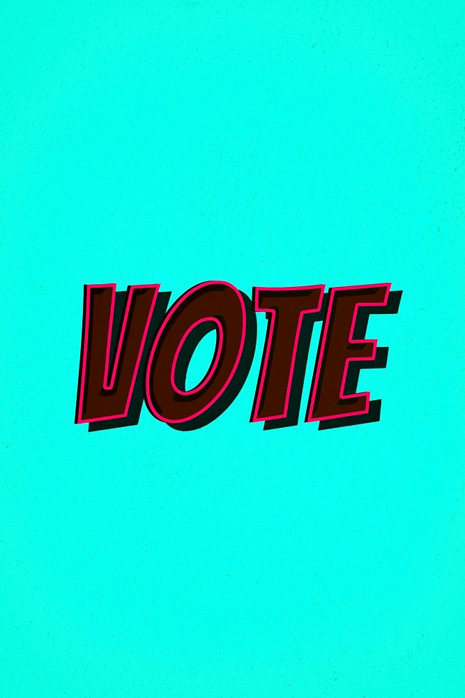 Vote word retro style typography illustration