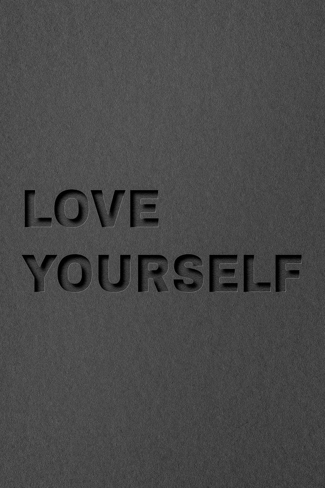 Paper cut 3d lettering love yourself font typography