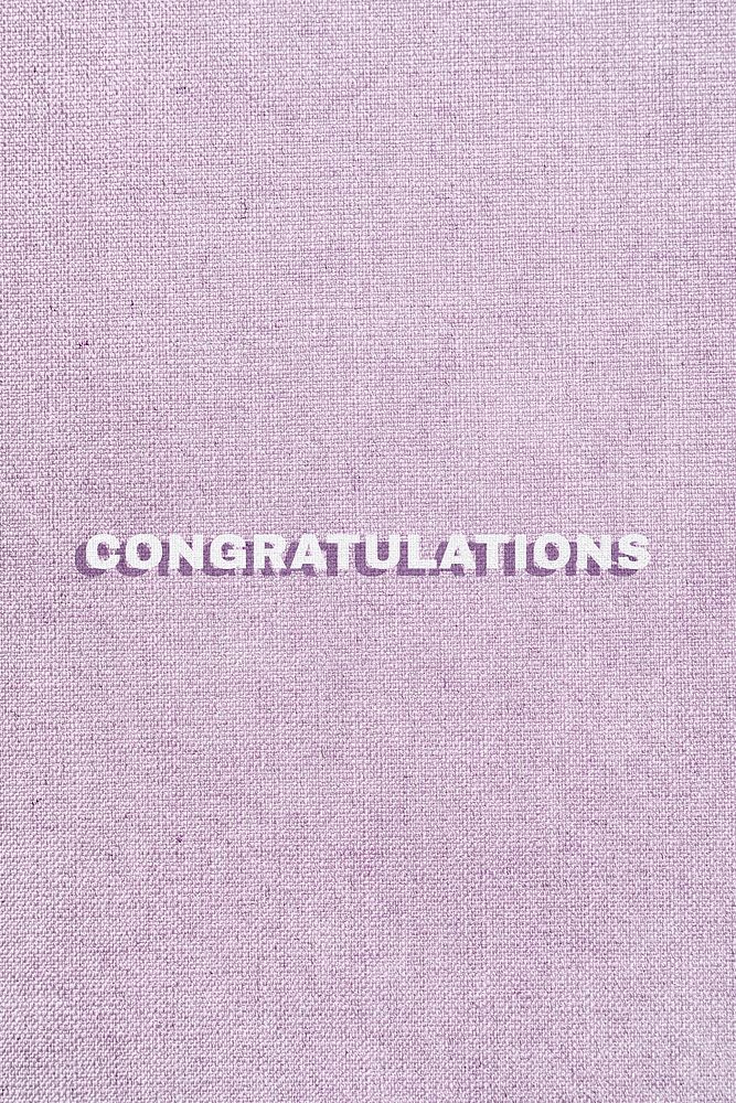 Congratulations lettering pastel textured font typography