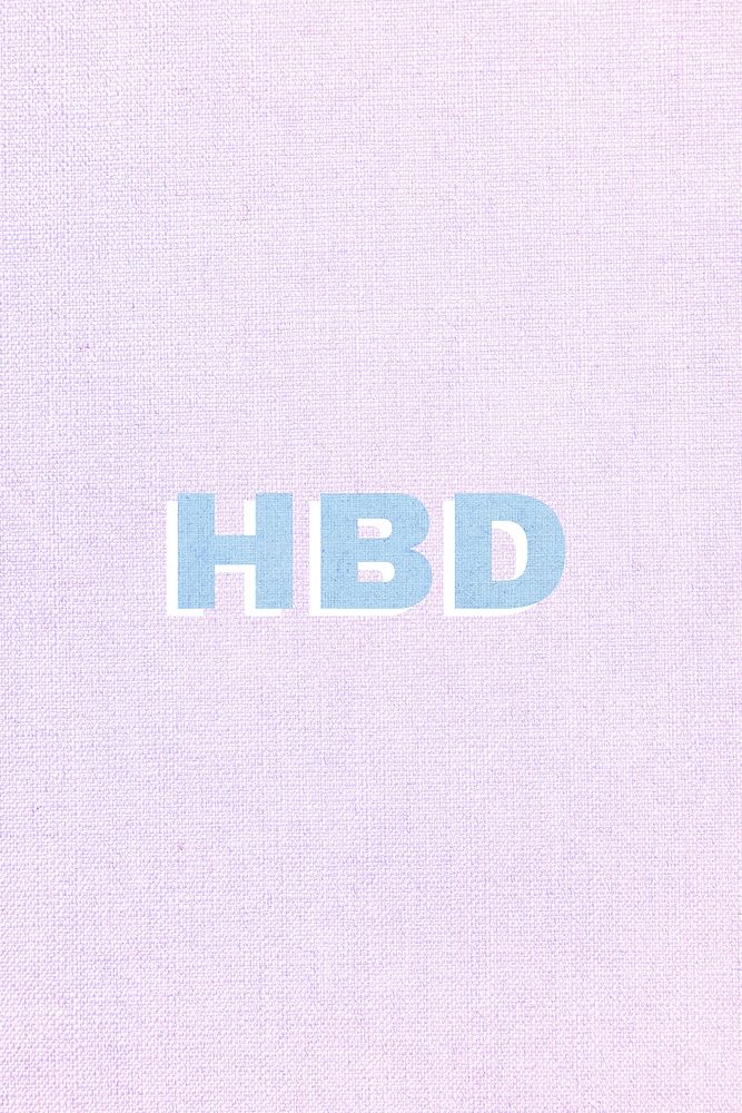 HBD lettering pastel shadow font