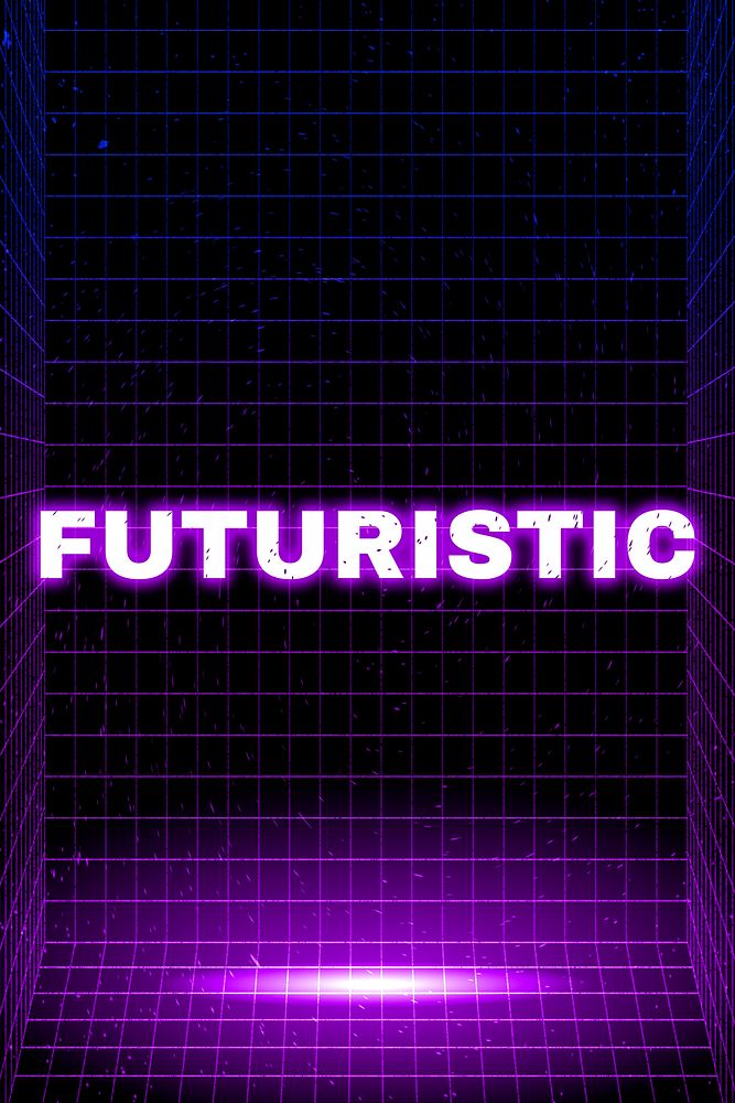 Synthwave neon futuristic text typography