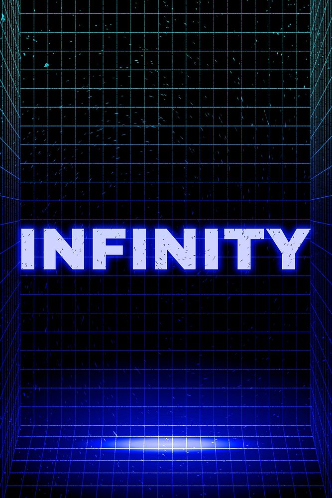 Word infinity neon bold font typography