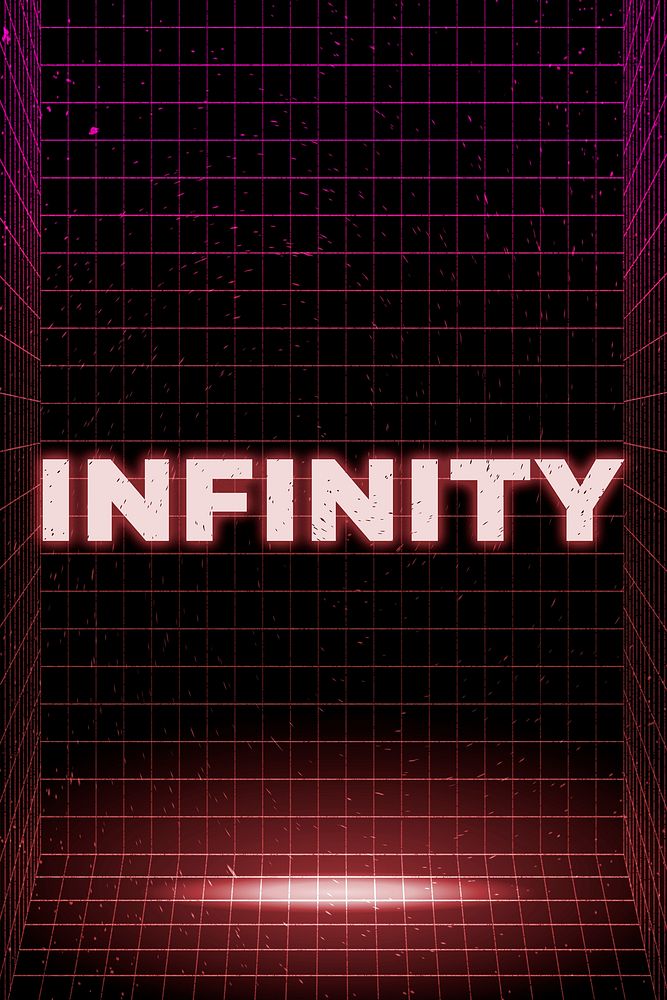 Word infinity neon bold font typography
