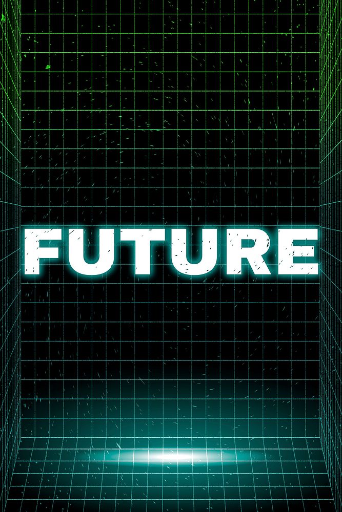 Synthwave futuristic grid style future neon text font