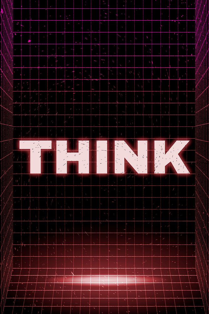 Think synthwave futuristic neon text typography
