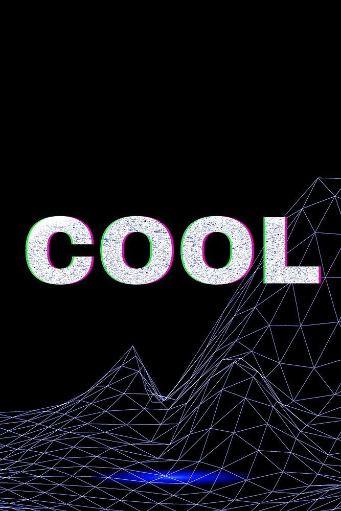 Vaporwave neon cool text typography