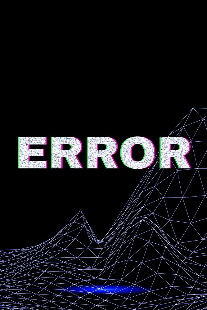 Synthwave vortex neon error text typography
