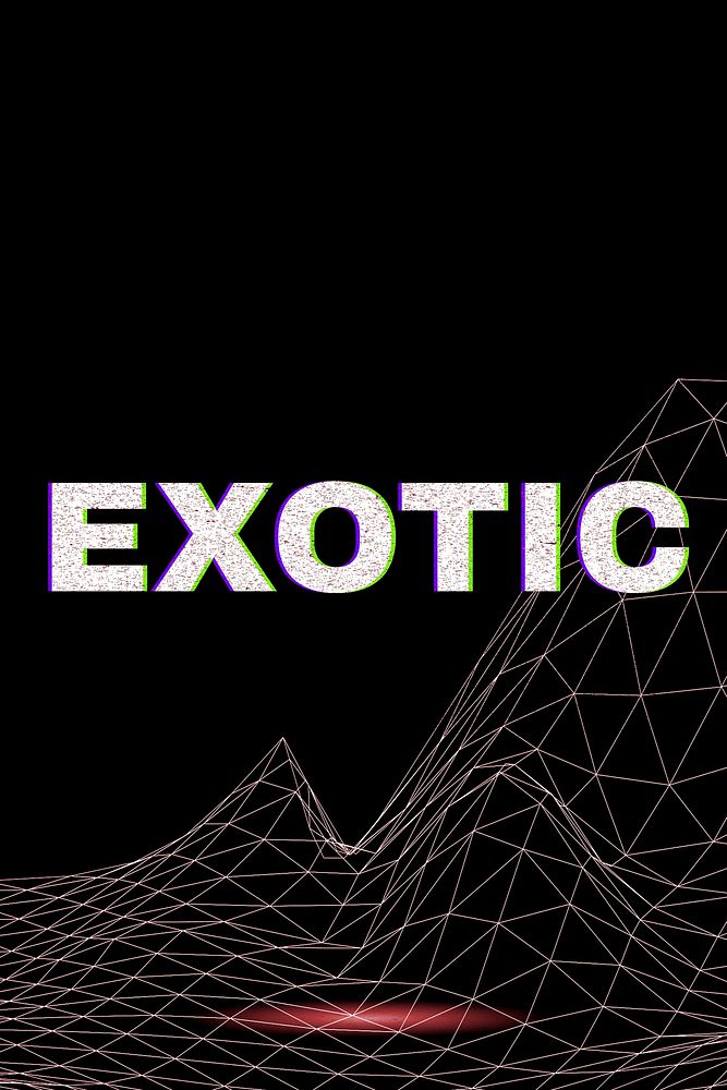 Vaporwave exotic neon grid word typography