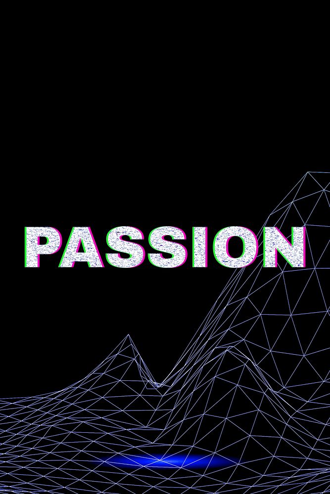 Vaporwave futuristic passion text neon font