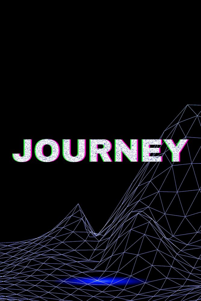 Neon futuristic journey synthwave style text typography