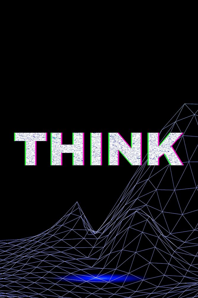 Think synthwave futuristic neon text typography